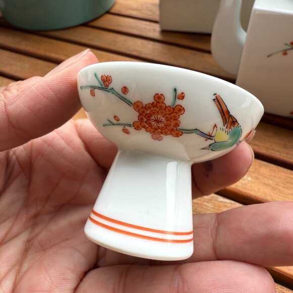 Arita Porcelain Tea Set With Floral Bird Design & Box - Picture 3 of 11